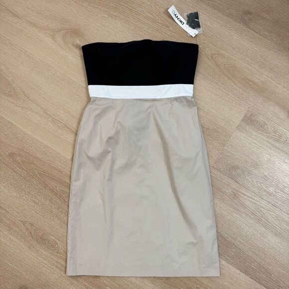 NWT DKNY City Sheath Dress Color-block Strapless Convertible Straps Sz 4 90s Y2K - Picture 1 of 8